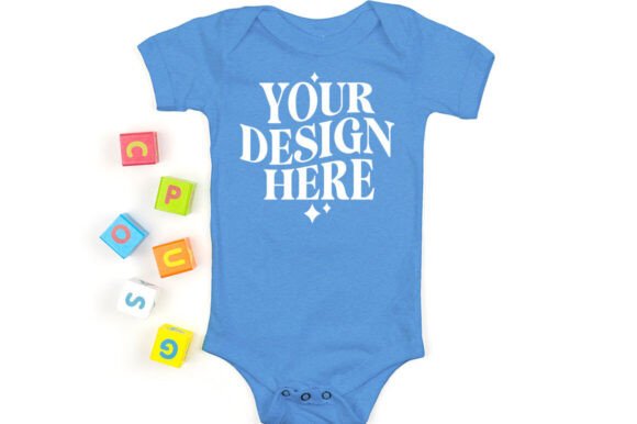 Bella Canvas 100B Bodysuit Mockup Blue – A Versatile Graphics Asset
