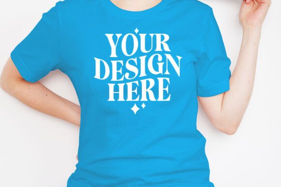 Bella Canvas 3001 Aqua Mockup for Product Mockups and Graphics