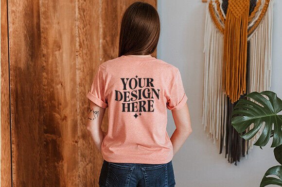 Bella Canvas 3001 Back Mockup for Product Mockups and Graphics