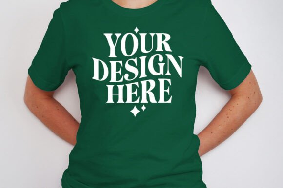 Bella Canvas 3001 Evergreen Mockup for Product Mockups and Graphics