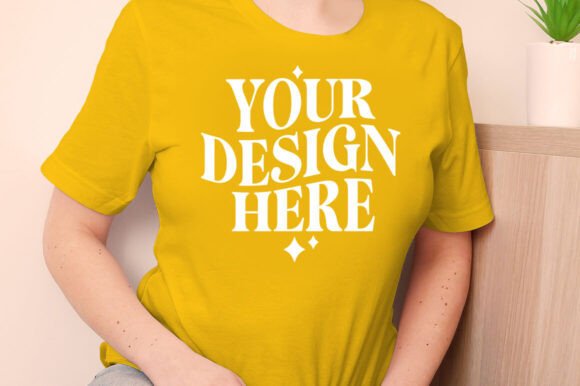 Bella Canvas 3001 Maize Yellow Mockup for Product Mockups and Graphics
