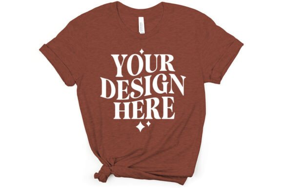 Bella Canvas 3001 Mockup Heather Clay for Product Mockups and Graphics