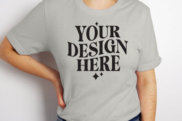 Bella Canvas 3001 Silver Mockup for Product Mockups and Graphics