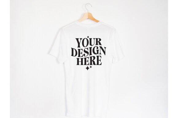 Bella Canvas 3001 White Back Mockup for Product Mockups and Graphics