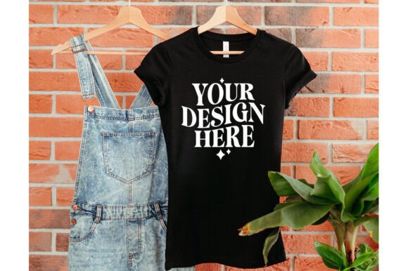 Bella Canvas 6004 Black Mockup for Product Mockups and Graphics