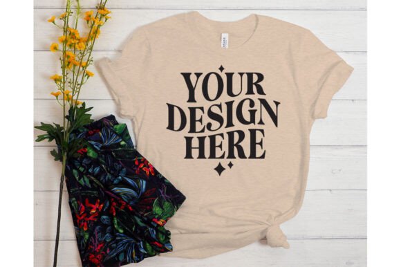 Bella Canvas Heather Dust Mockup for Product Mockups and Graphics
