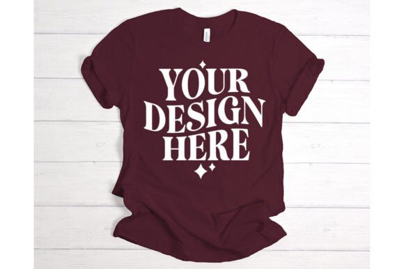 Bella Canvas Heather Maroon Mockup for Product Mockups and Graphics