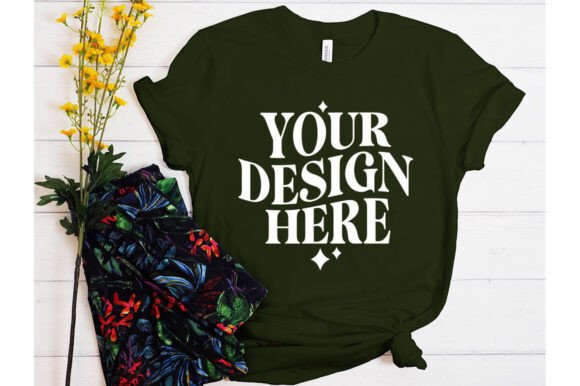 Bella Canvas Olive Mockup for Product Mockups and Graphics