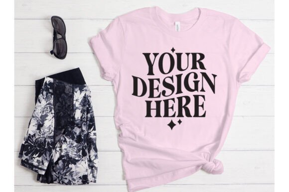 Bella Canvas Pink Mockup for Product Mockups and Graphics