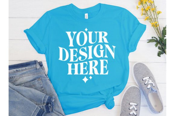 Bella Canvas Turquoise Mockup for Product Mockups and Graphics