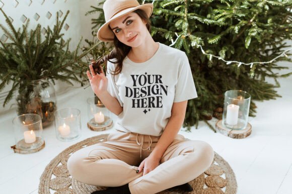 Christmas Bella Canvas 3001 Mockup 21 - A Graphic Design Asset for Handmade Creators