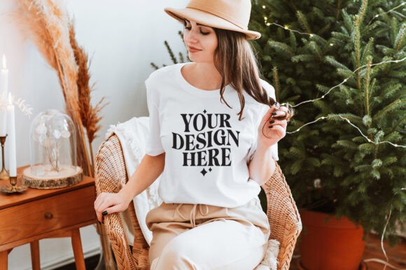Christmas Bella Canvas 3001 Mockup 32 Review for Embroidery Projects