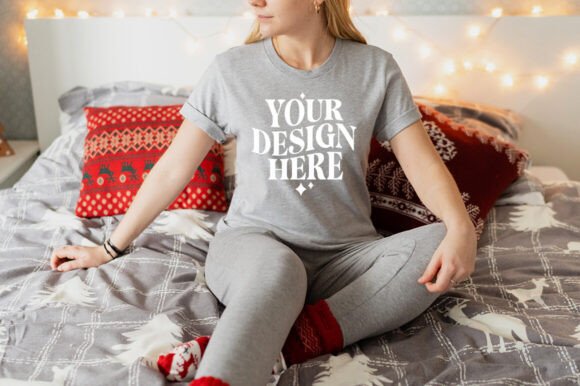 Christmas Bella Canvas 3001 Mockup 35 for Product Mockups and Graphics