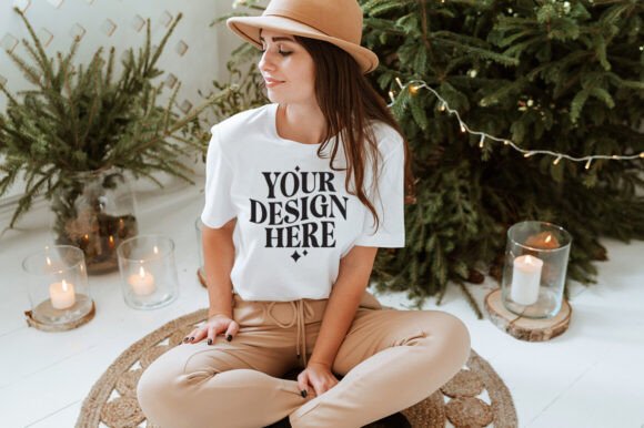 Christmas Bella Canvas 3001 Mockup 5 for Product Mockups and Graphics