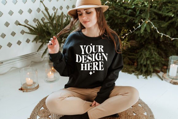 Christmas Gildan 18000 Mockup 15 - A Graphic Design Asset for Product Mockups