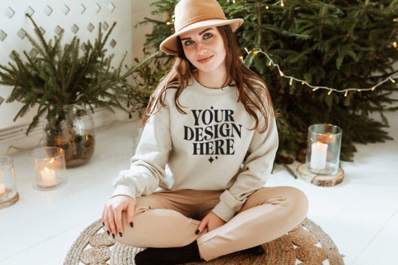 Christmas Gildan 18000 Mockup 17 for Product Mockups and Graphics