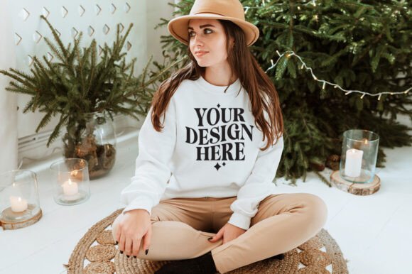 Christmas Gildan 18000 Mockup 21 – A Product Mockups Graphic for Seasonal Design