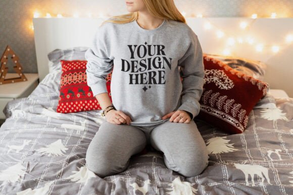 Christmas Gildan 18000 Mockup 34 – A Festive Graphic Asset for Product Mockups