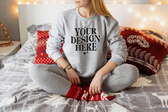 Christmas Gildan 18000 Mockup 35 – A Festive Graphic Asset for Product Mockups