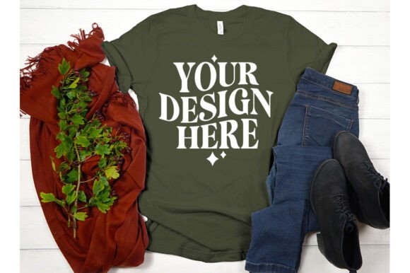 Fall Bella Canvas 3001 Army Mockup Review