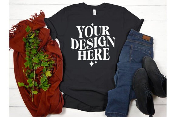 Fall Bella Canvas 3001 Dark Grey Mockup