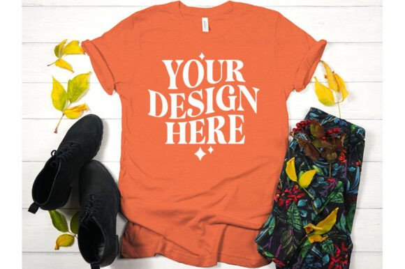 Fall Bella Canvas 3001 Mockup 9 for Branding and Graphics