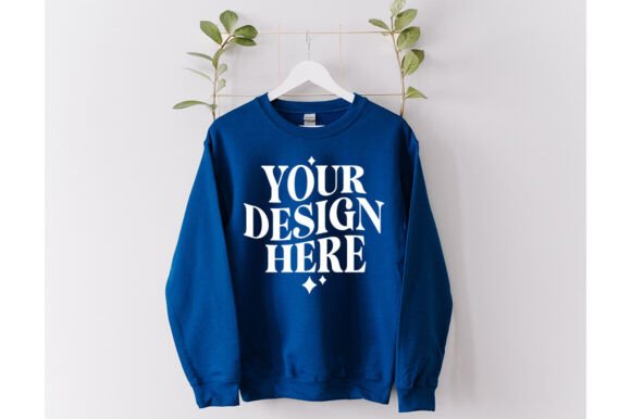 Gildan 18000 Hanging Royal Mockup - A Graphic Design Asset for Product Mockups