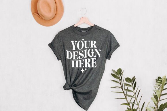Gildan 2000 Hanging Dark Heather Mockup - Premium Graphics for Product Mockups