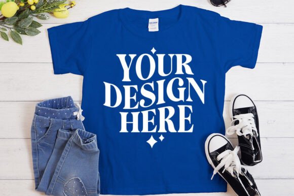 Gildan 5000 Shirt Flat Lay Mockup Royal - A Graphic Product Mockup Review