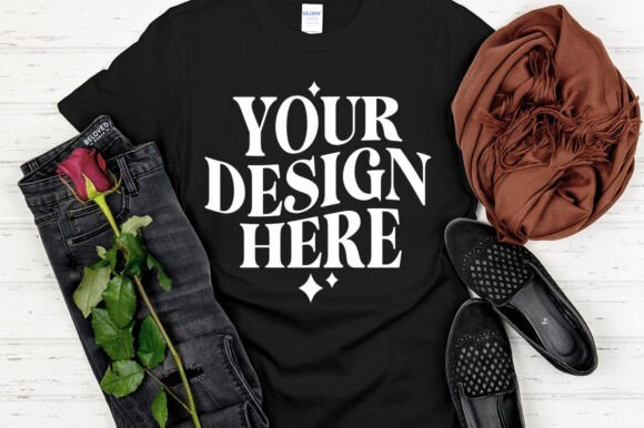 Gildan 64000 Mockup Black Graphics