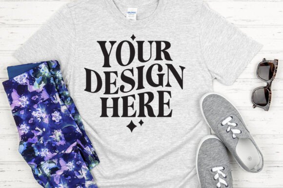 Gildan 64000 Mockup Sport Grey Graphics