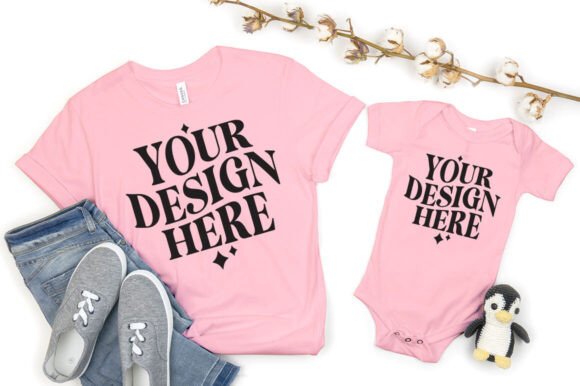 Mommy and Me Bella Canvas 3001 Mockup Review