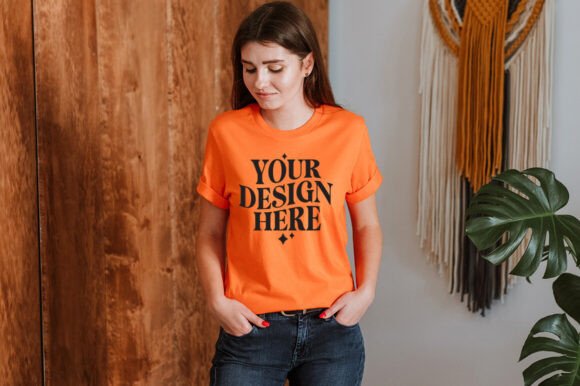 Orange Bella Canvas 3001 Mockup Review