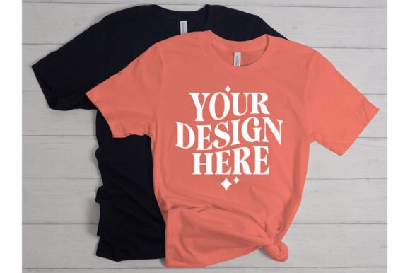 Sunset Black Bella Canvas 3001 Mockup for Crafting and Product Design