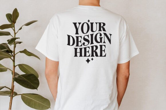 Trendy Gildan 2000 White Mockup for Product Mockups and Graphics