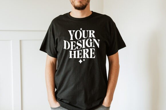 Trendy Gildan 5000 Black Mockup - Premium Graphics for Product Mockups