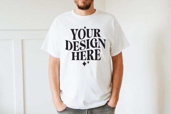 Trendy Gildan 5000 White Mockup - A Must-Have Graphic for Handmade Creators
